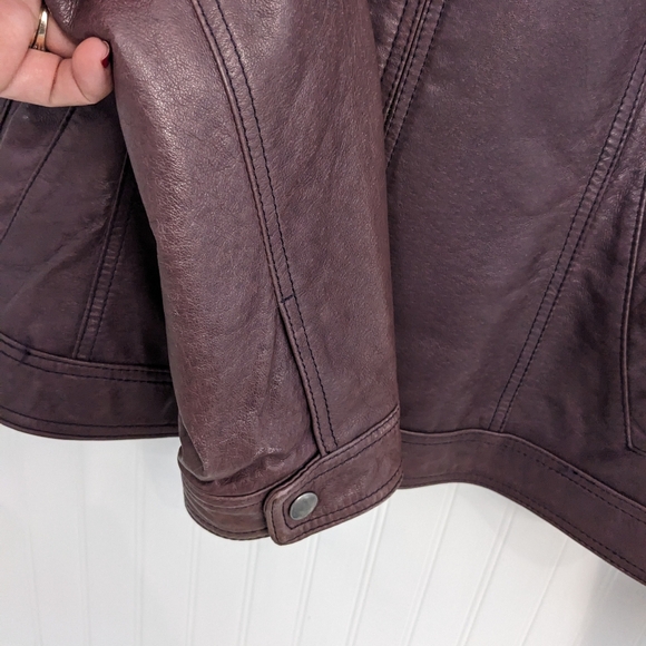 Danier Purple Leather Jacket - Picture 3 of 7